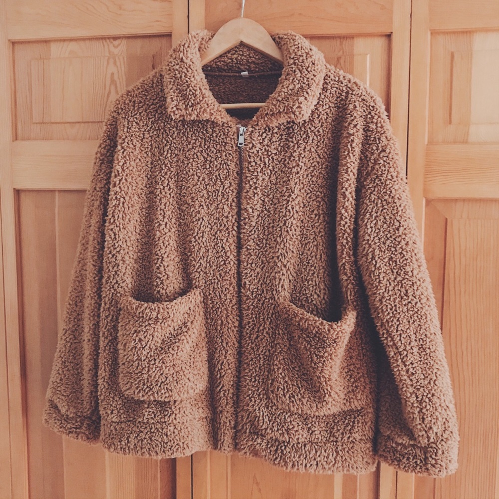 NWOT Burnt Orange Teddy Jacket